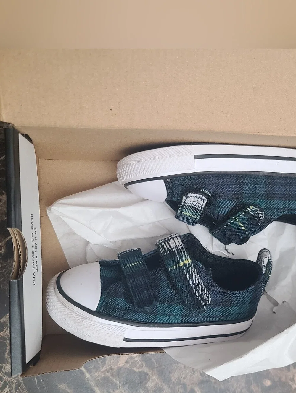 Converse Toddler 6 Plaid Double-Strap Sneakers